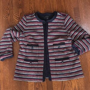 Talbots Red and Blue Blazer Nautical Knit